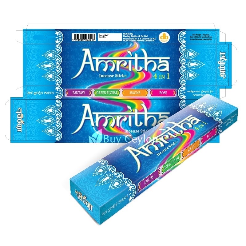 Ароматические палочки Amritha, 24 шт в уп. ароматы в асс, DARLEY BUTLER, Шри-Ланка