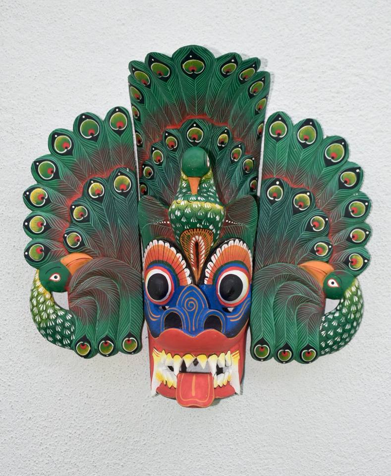 Masks made of hand-made wood 6 inches, Sri Lanka