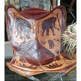 Chair is made of Buffalo leather, Sri Lanka